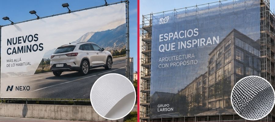 Lonas publicitarias: tipos, materiales, medidas y cuál elegir